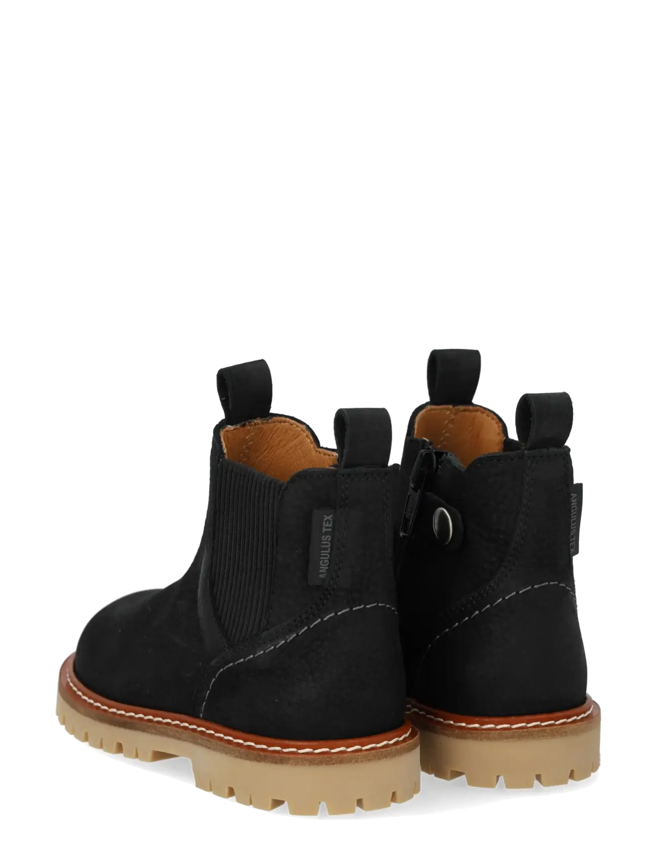 ANGULUS - Booties - flat - with zipper - støvler - 2584/019 black/black - 2