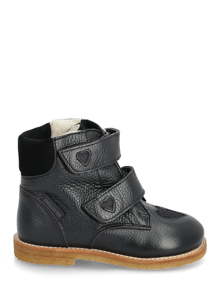 ANGULUS - Boots - flat - with velcro - skor - 1933/3605/1163 black/black gli - 1
