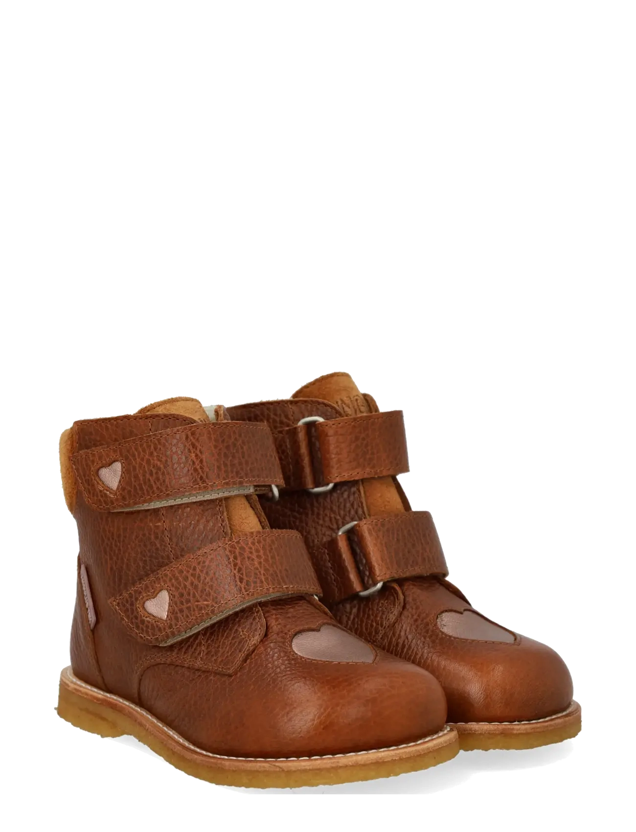 ANGULUS Boots - flat - with velcro - ANGULUS - 2509/3285/2219 COGNAC/ROSE COP / brown