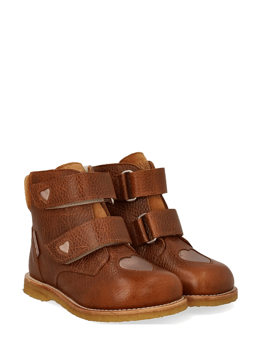 ANGULUS - Boots - flat - with velcro - winterstiefel - 2509/3285/2219 cognac/rose cop - 0