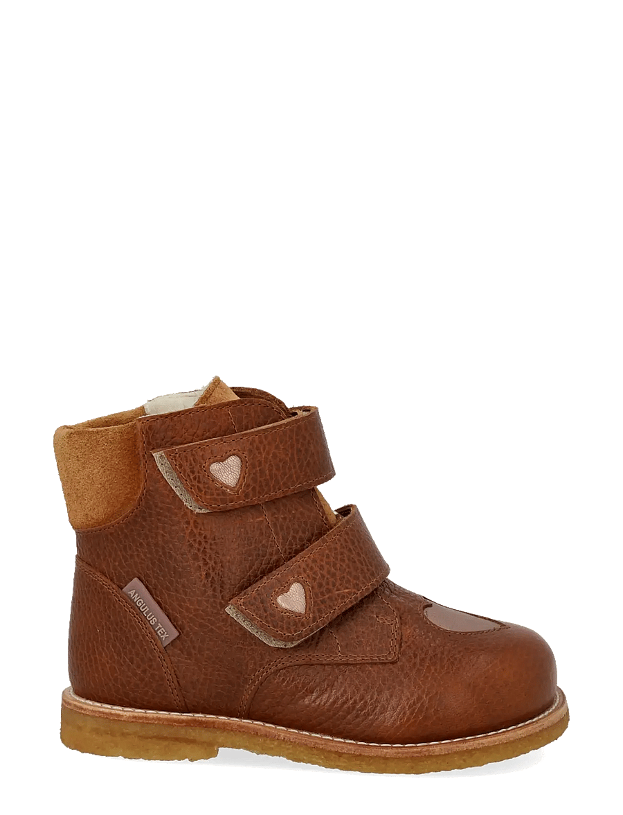 ANGULUS - Boots - flat - with velcro - winterstiefel - 2509/3285/2219 cognac/rose cop - 1