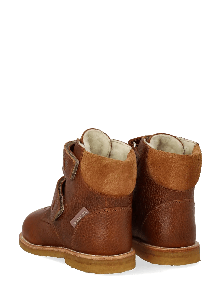 ANGULUS - Boots - flat - with velcro - winterstiefel - 2509/3285/2219 cognac/rose cop - 2