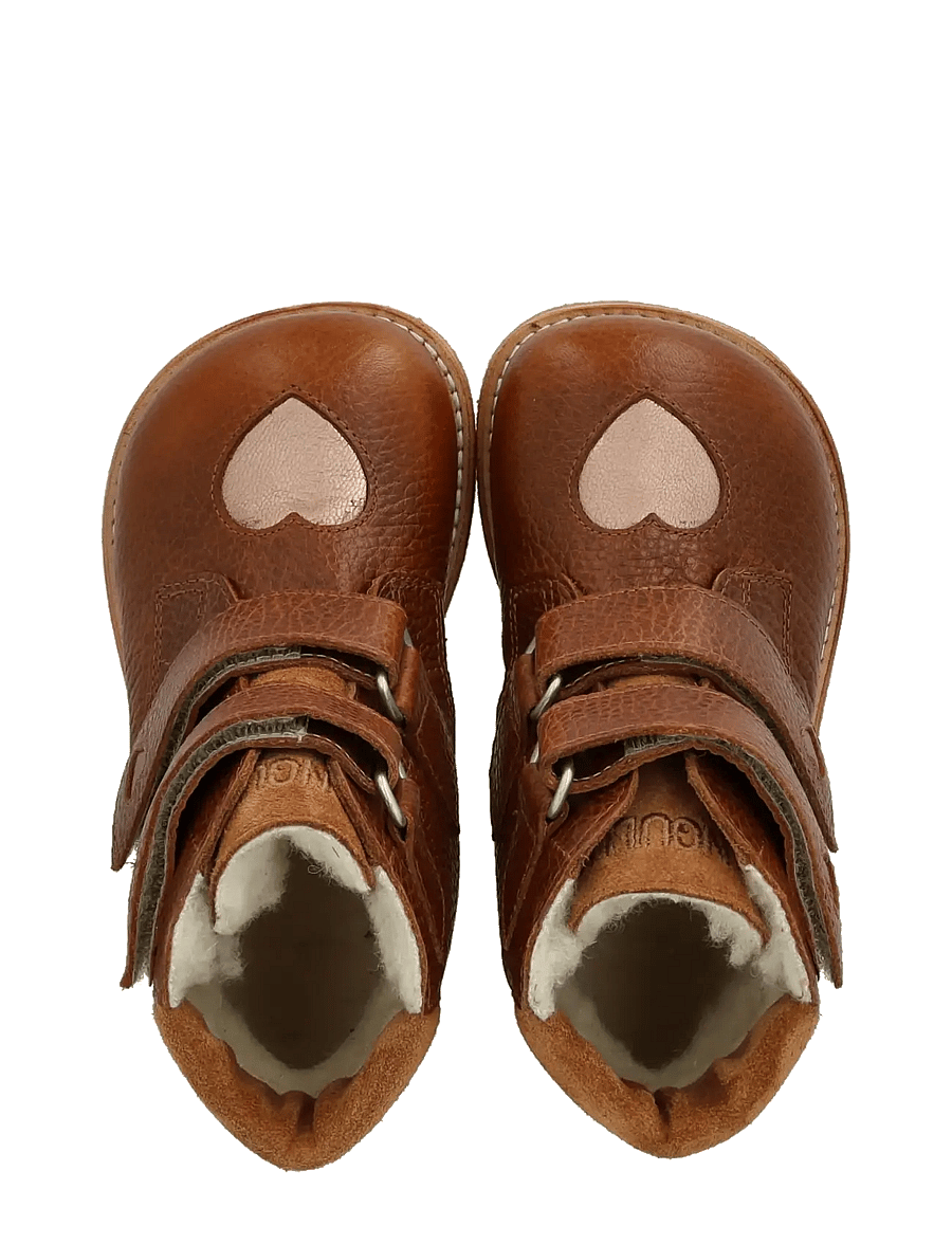 ANGULUS - Boots - flat - with velcro - winterstiefel - 2509/3285/2219 cognac/rose cop - 3