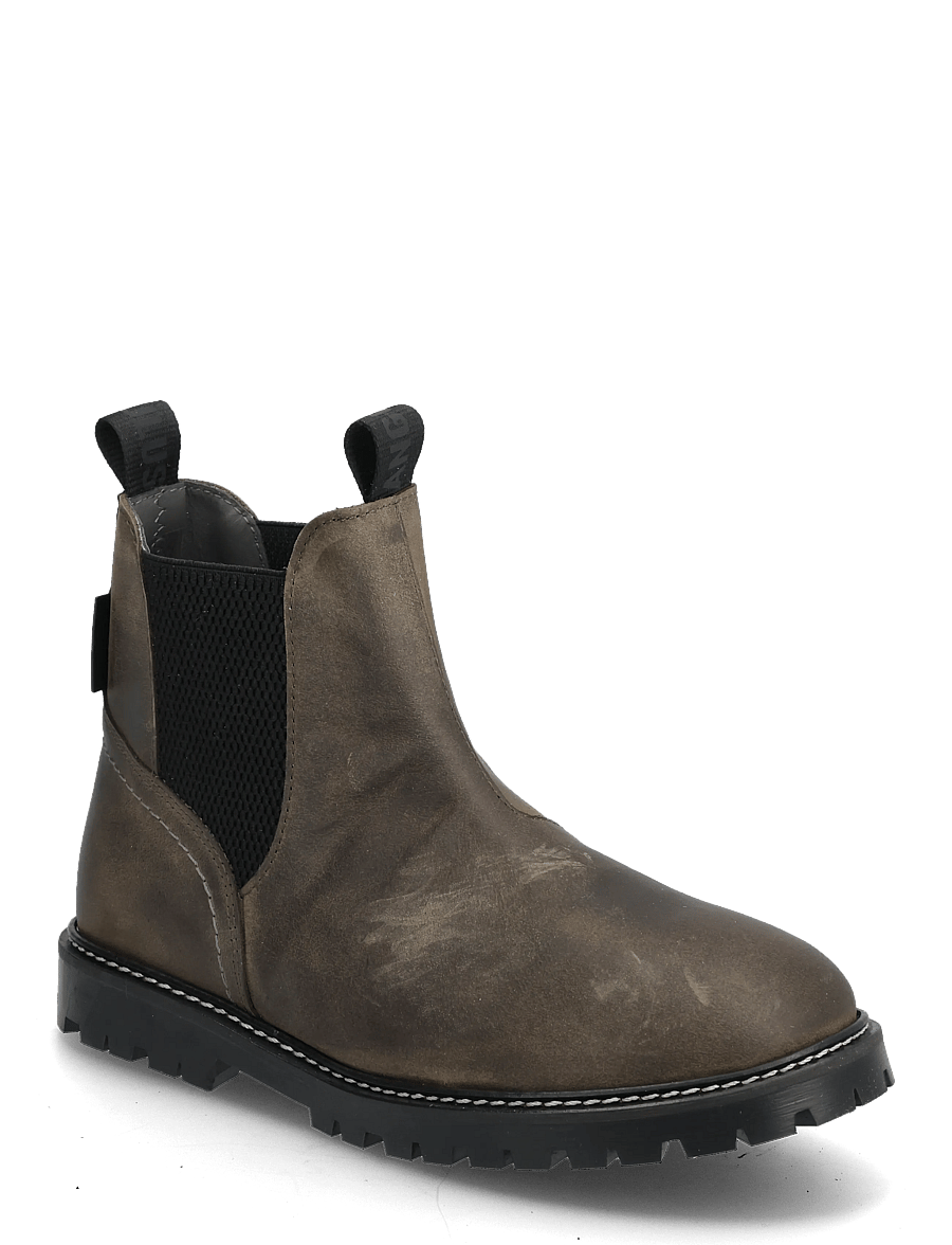 ANGULUS - Booties - flat - with elastic - stiefel - 1764/053 dark olive/black elas - 1