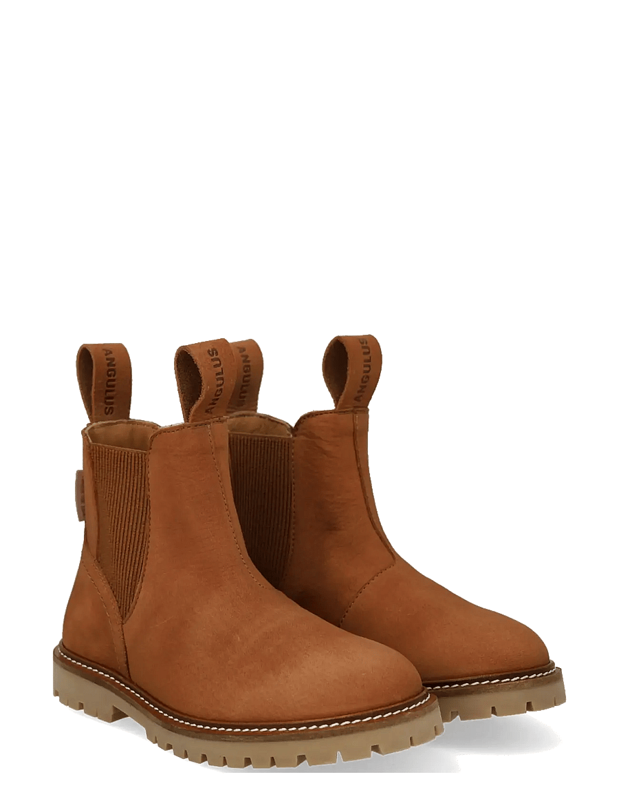 ANGULUS - Booties - flat - with elastic - stiefel - 2583/040 cognac/c - 0