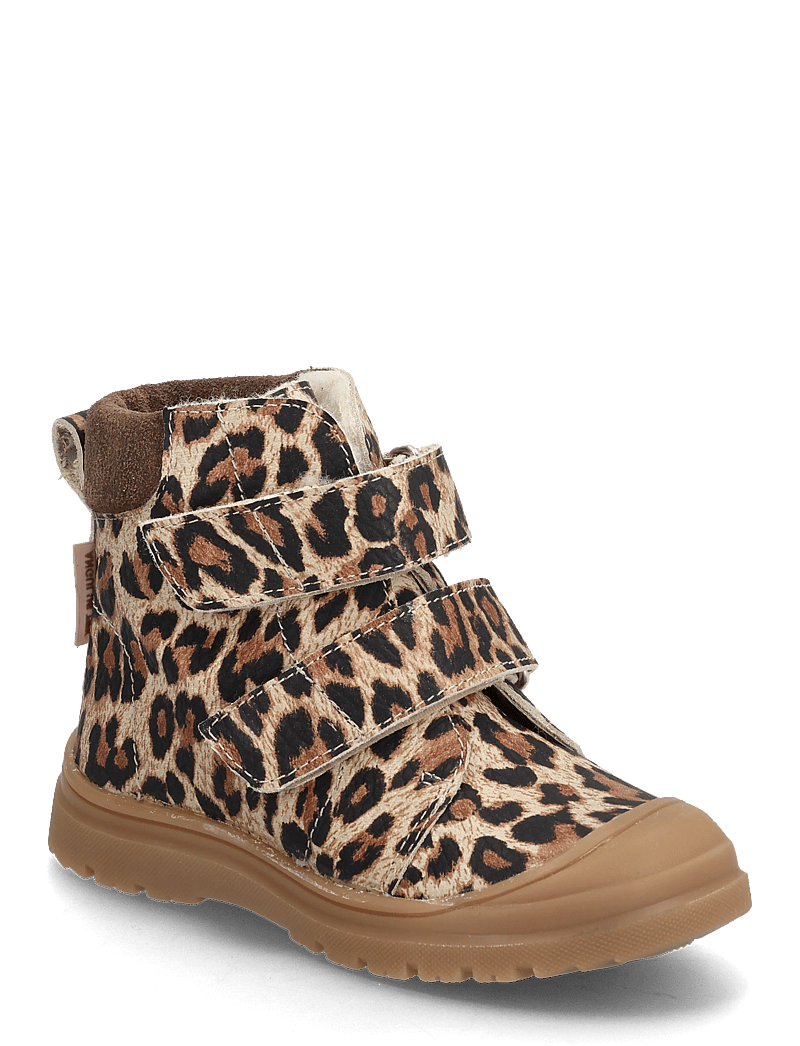 ANGULUS - Boots - flat - with velcro - vinterstövlar - 4020/1780 beige leo/taupe - 0