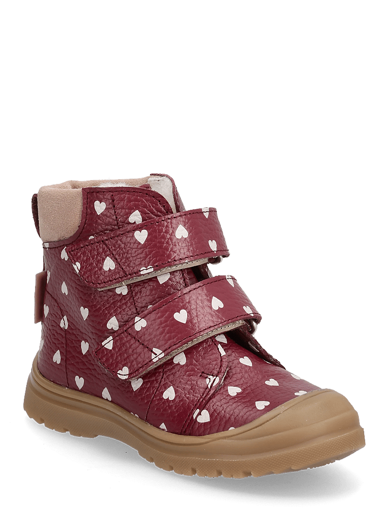 ANGULUS - Boots - flat - with velcro - winterstiefel - 3951/3222 berry hearts/rosebud - 0