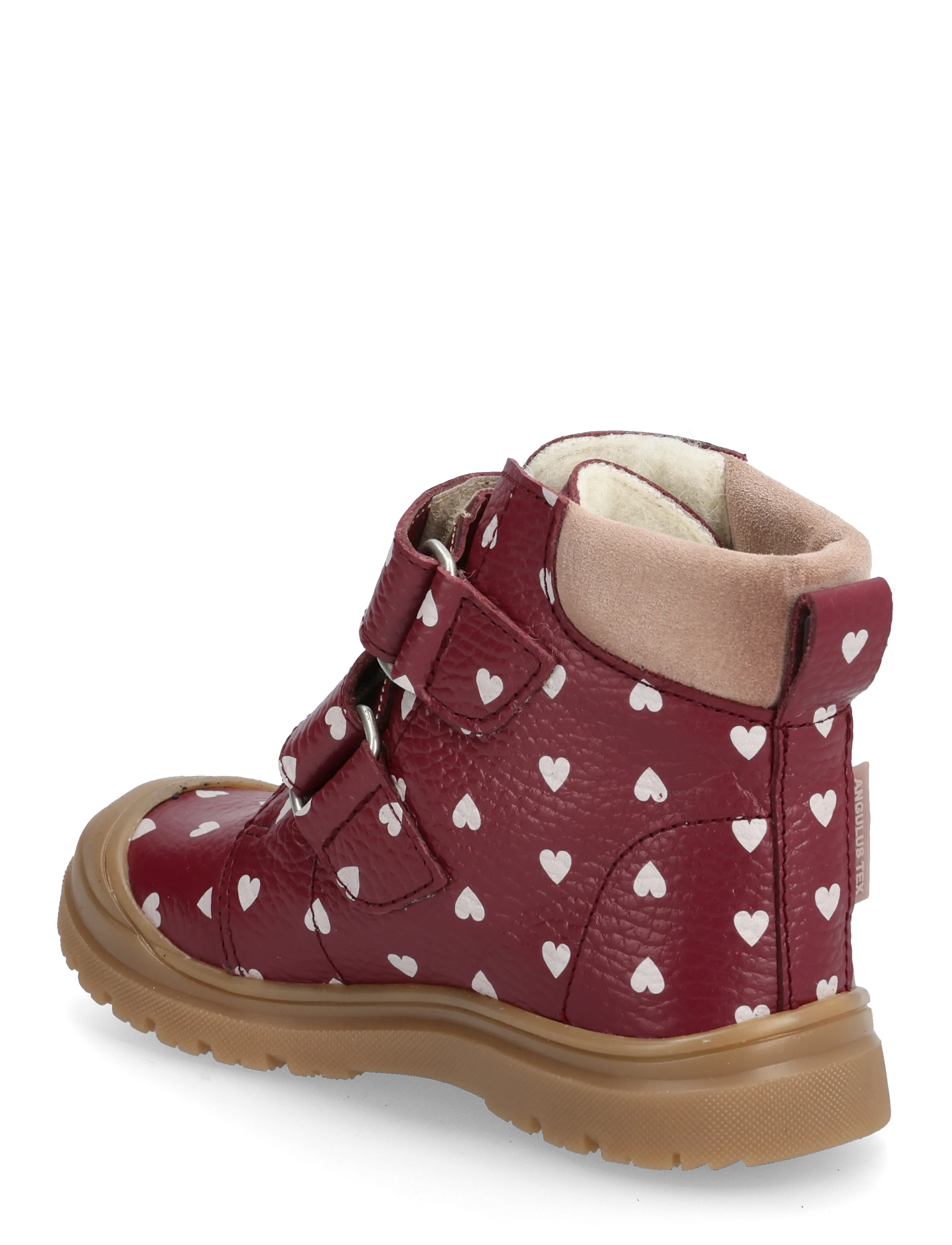 ANGULUS - Boots - flat - with velcro - winter boots - 3951/3222 berry hearts/rosebud - 2