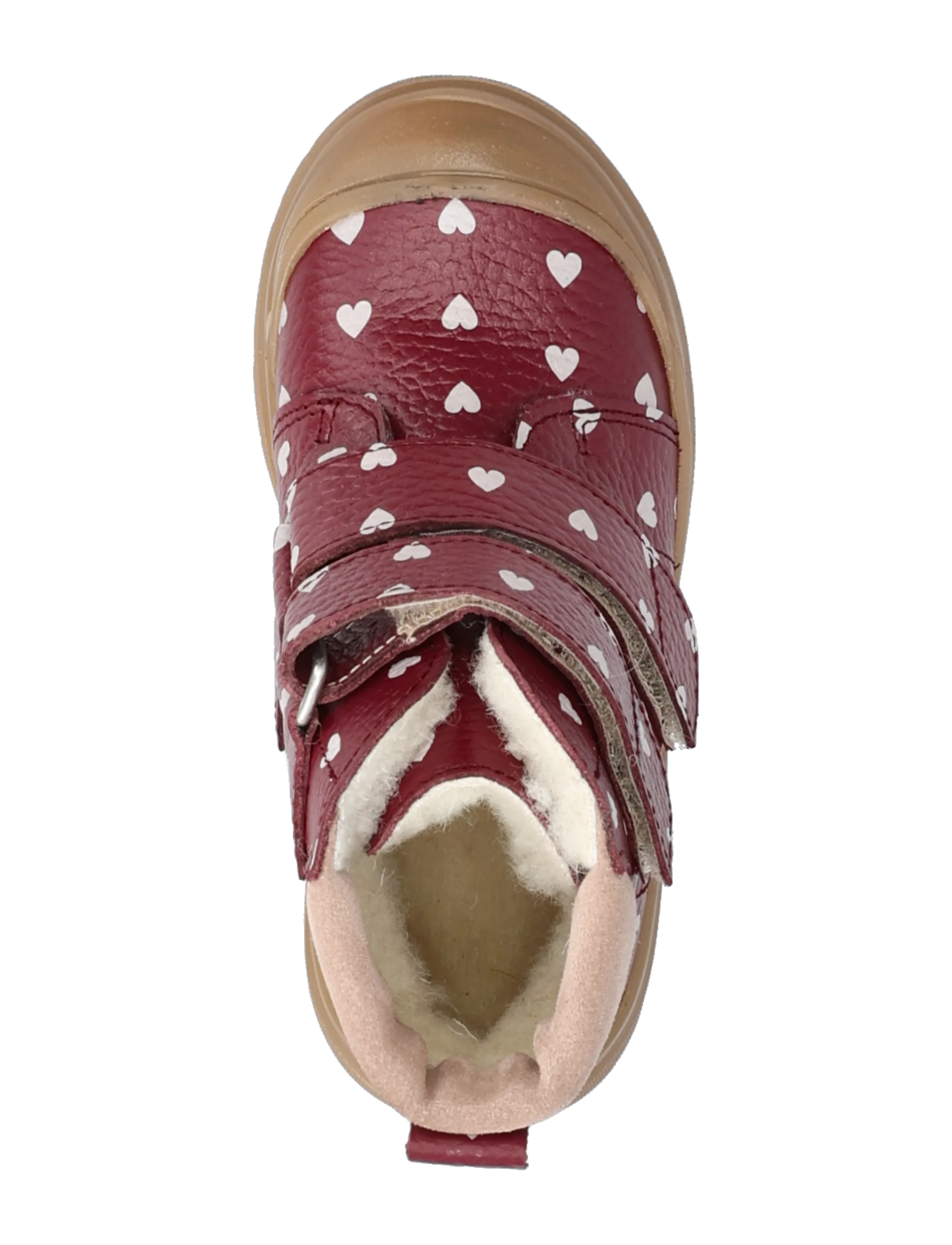 ANGULUS - Boots - flat - with velcro - winter boots - 3951/3222 berry hearts/rosebud - 3
