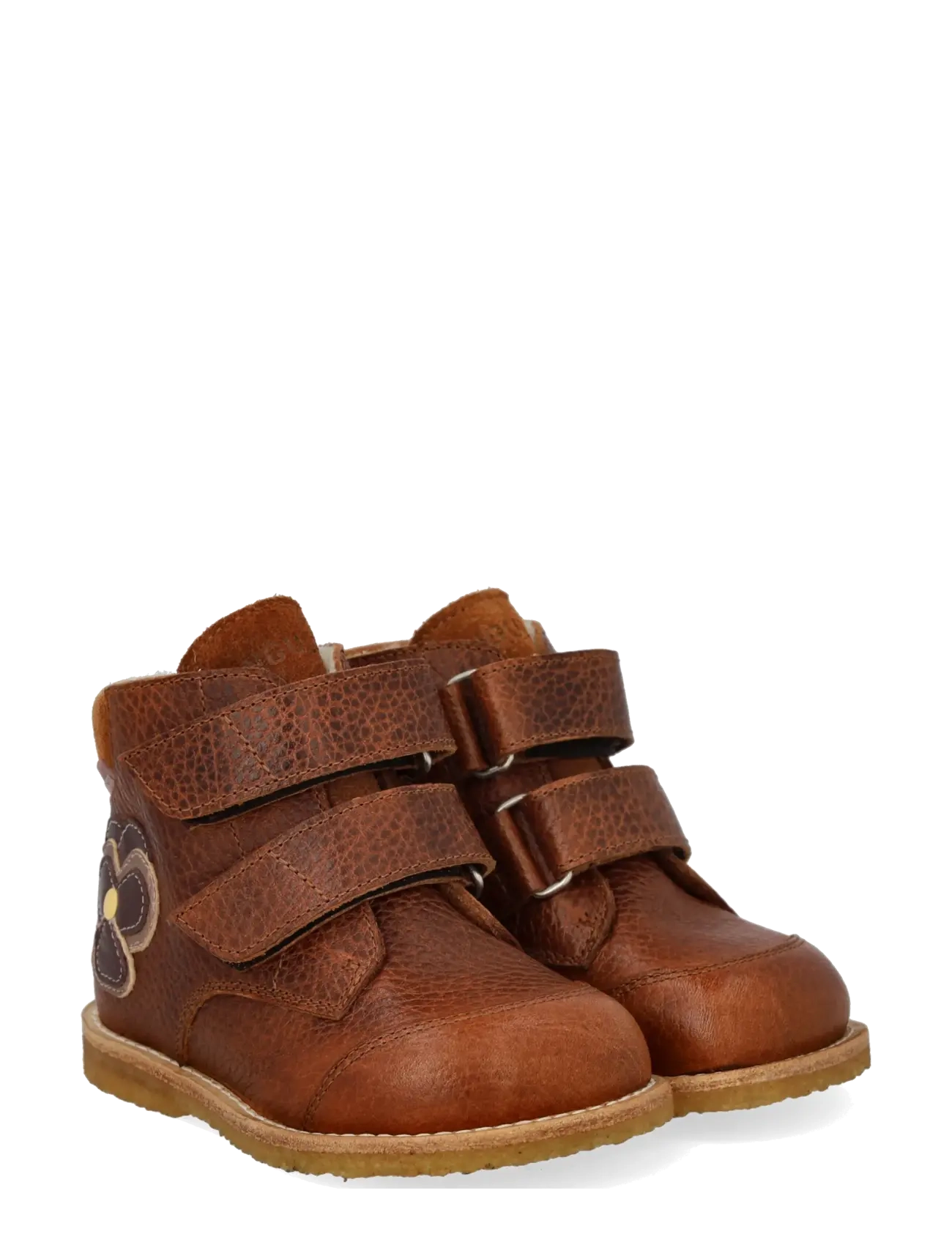 ANGULUS Boots - flat - with velcro - Shoes - 2509/2219 COGNAC / brown
