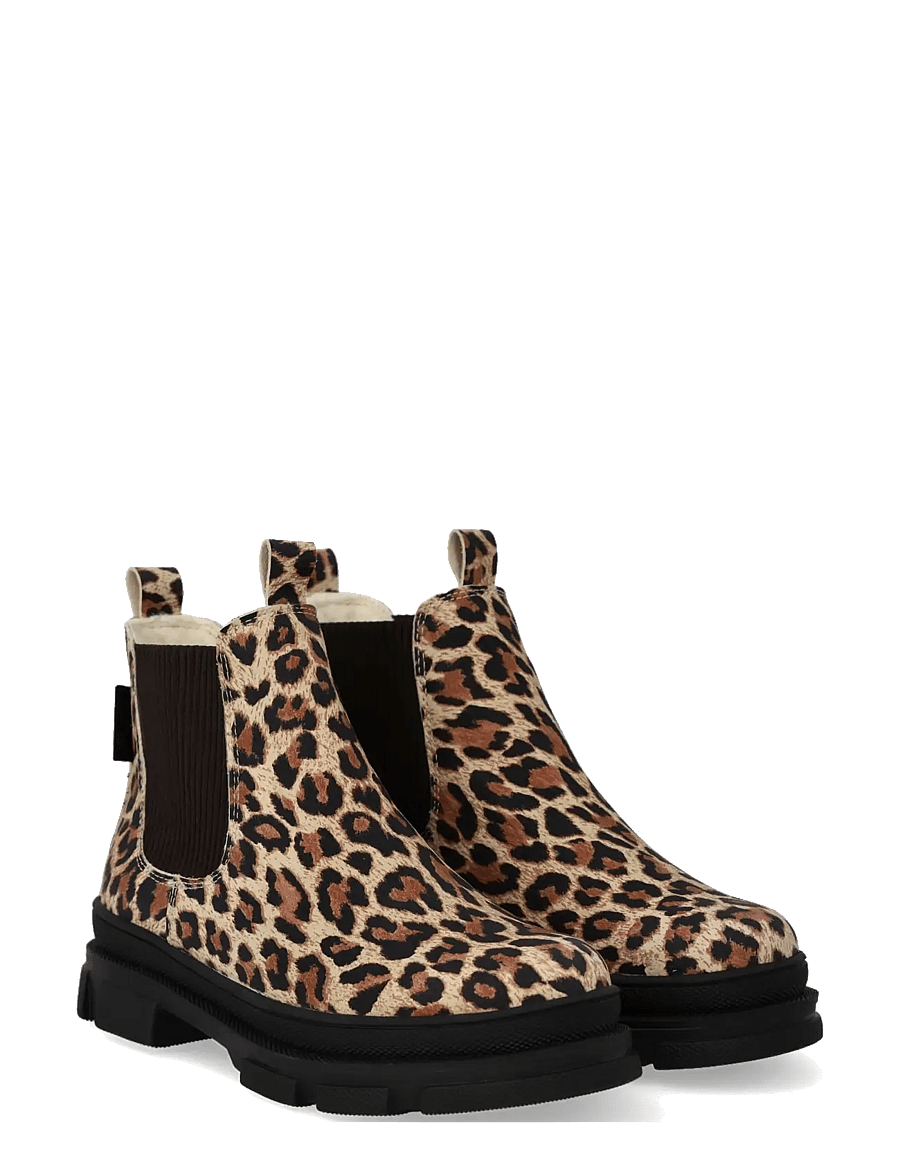 ANGULUS - Boots - flat - winter boots - 4020/046 beige leo/dark brown - 0