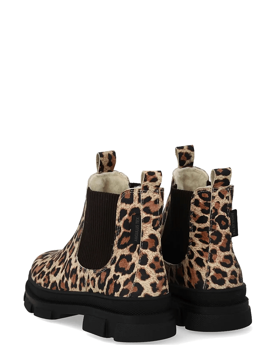 ANGULUS - Boots - flat - winter boots - 4020/046 beige leo/dark brown - 2