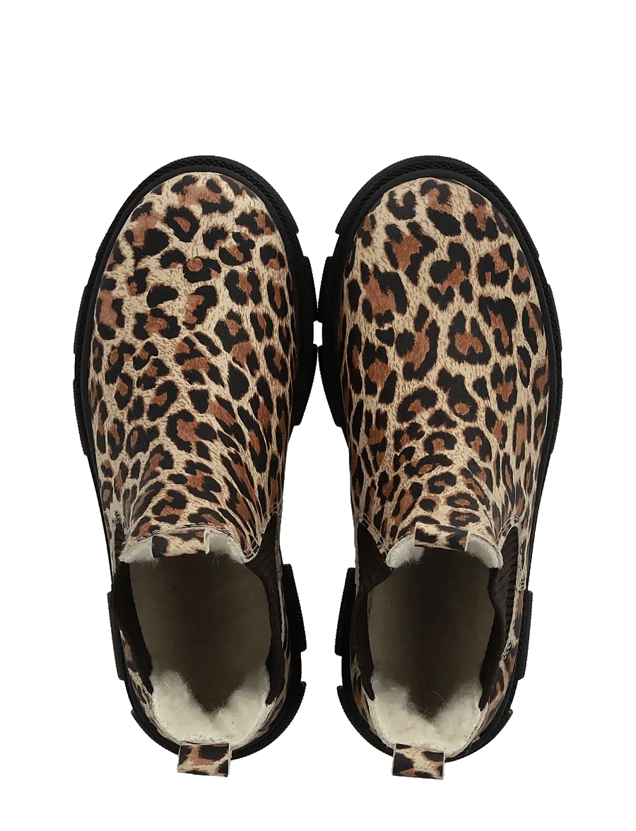 ANGULUS - Boots - flat - winter boots - 4020/046 beige leo/dark brown - 3