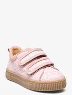 Shoes - flat - with velcro - 2698 ROSA GLITTER/PEACH