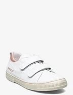 Shoes - flat - with velcro - 1521/1470 WHITE/D.PEACH