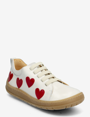 Shoes - flat - with lace - 1493/A004 OFF WHITE/HEARTS