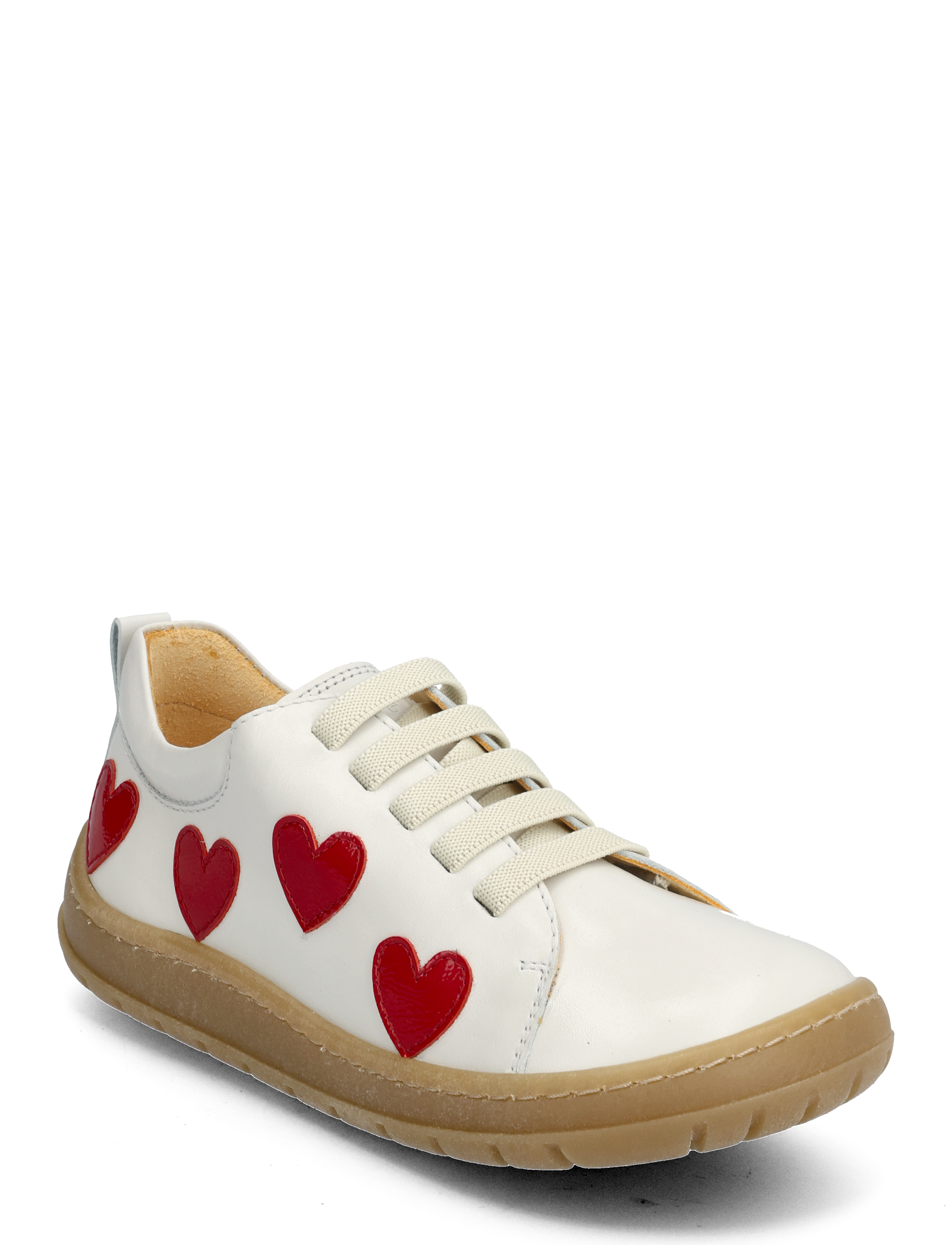 Shoes - flat - with lace - 1493/A004 OFF WHITE/HEARTS