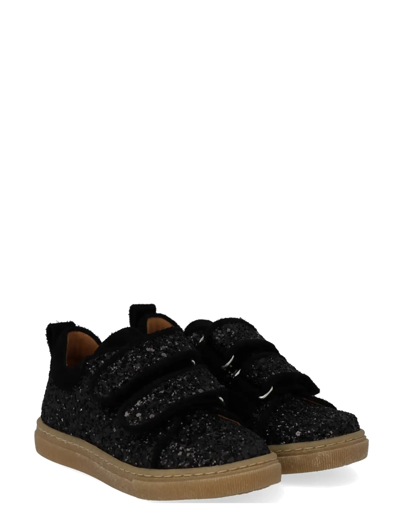 ANGULUS Shoes Flat With Velcro, Børn, Glitter Velcro Flade Sko, Sort, Str: 27