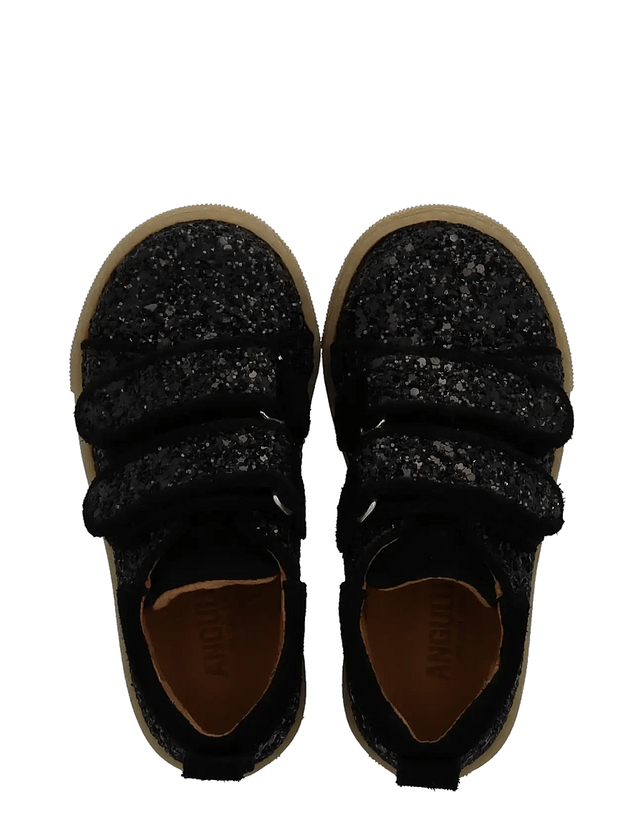 ANGULUS - Shoes - flat - with velcro - kõrge säärega tossud - 2486/1163 black glitter/black - 3