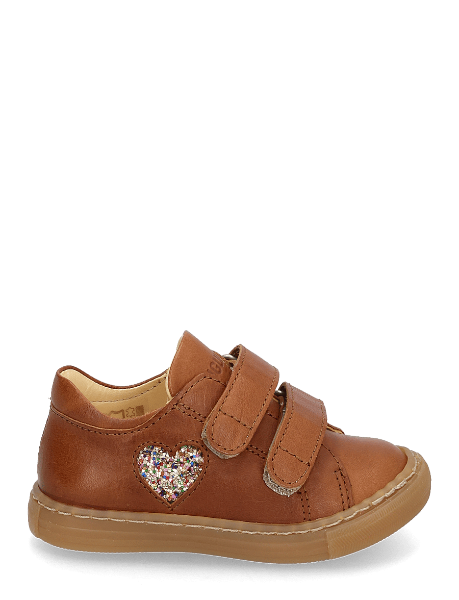 ANGULUS - Shoes - flat - with velcro - low tops - 1545/2488 cognac/multi glitter - 1