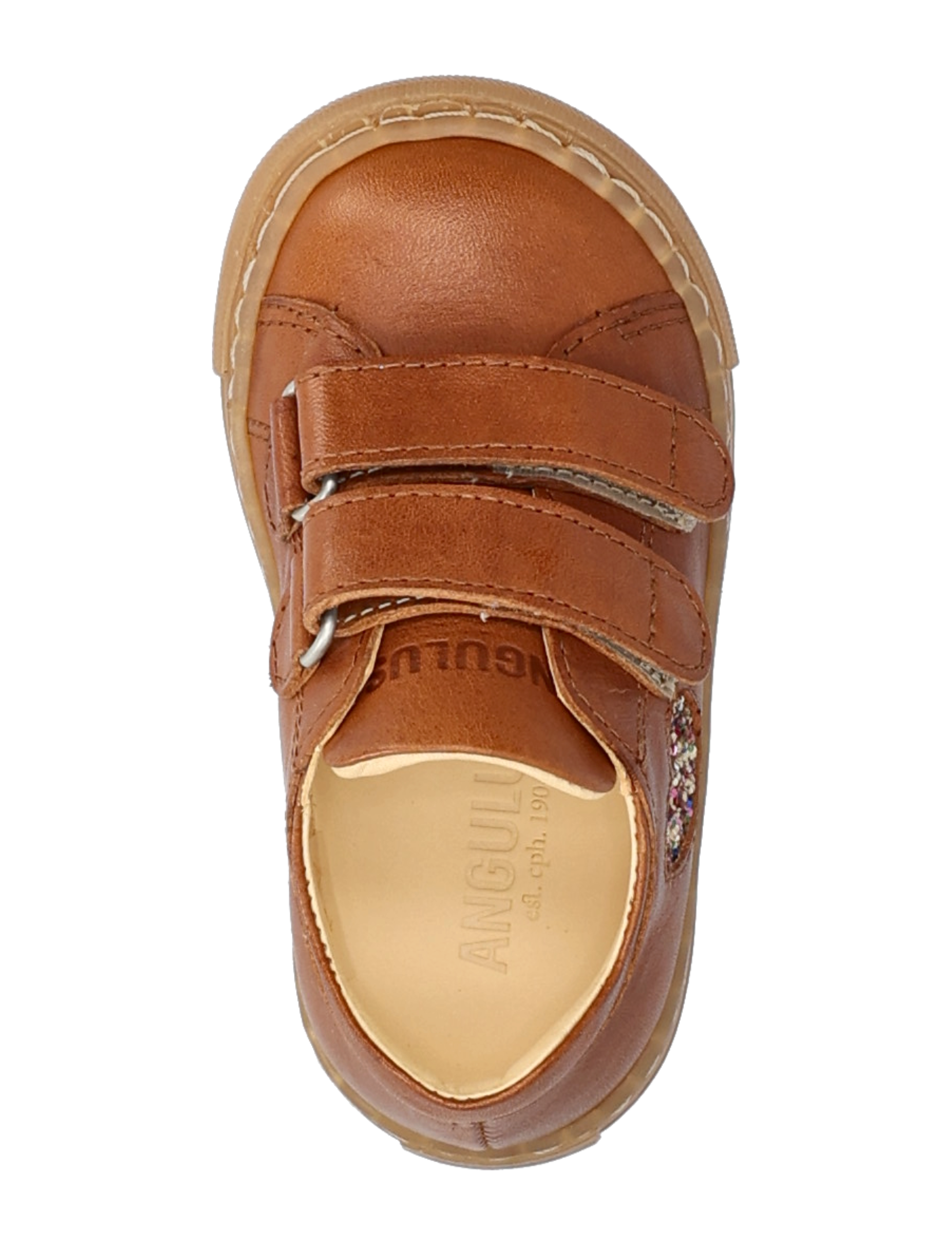 ANGULUS - Shoes - flat - with velcro - low tops - 1545/2488 cognac/multi glitter - 3