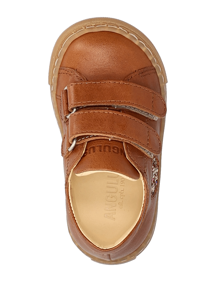 ANGULUS - Shoes - flat - with velcro - low tops - 1545/2488 cognac/multi glitter - 3
