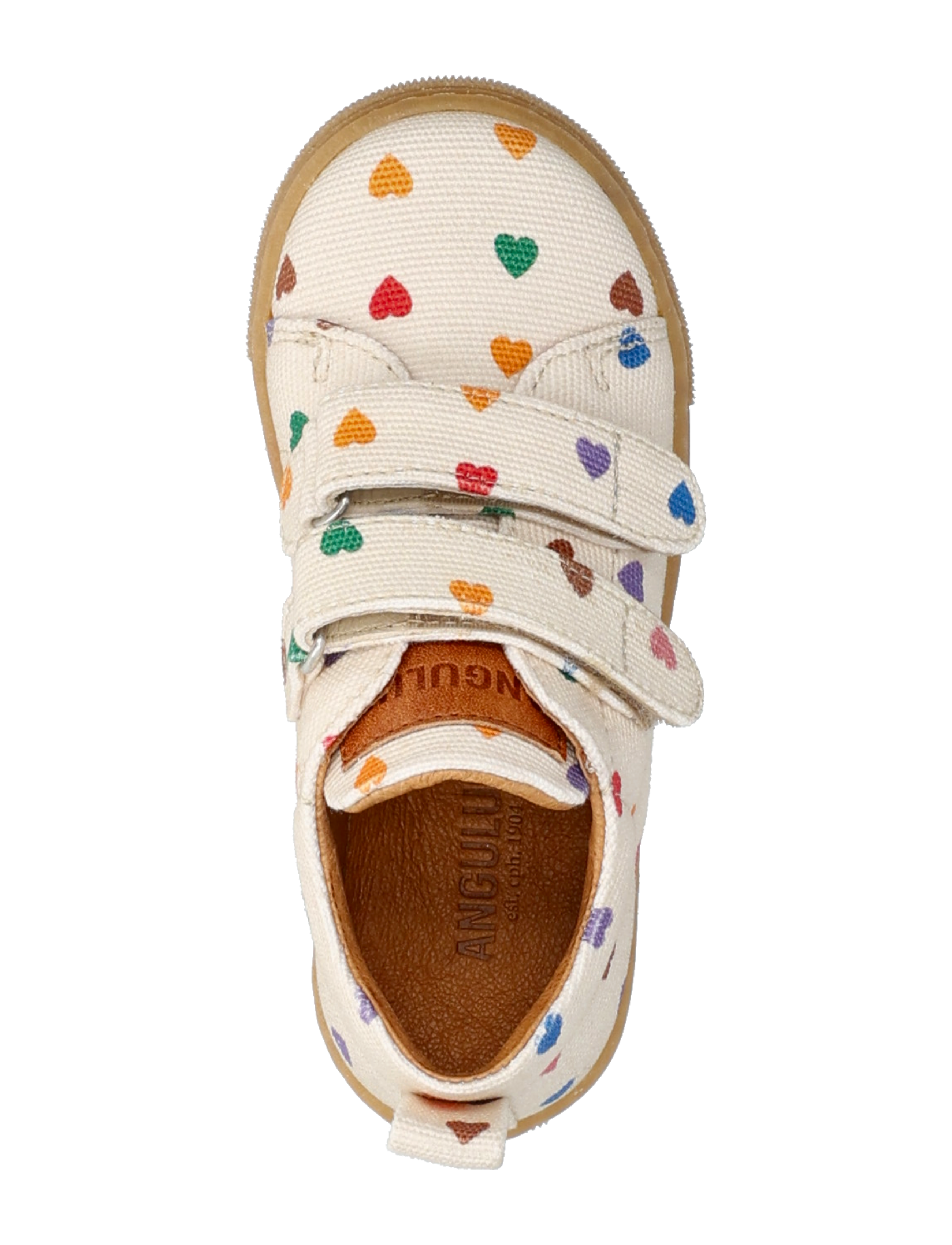 ANGULUS - Shoes - flat - with velcro - niedriger schnitt - 4013/1789 multi hearts/tan - 4