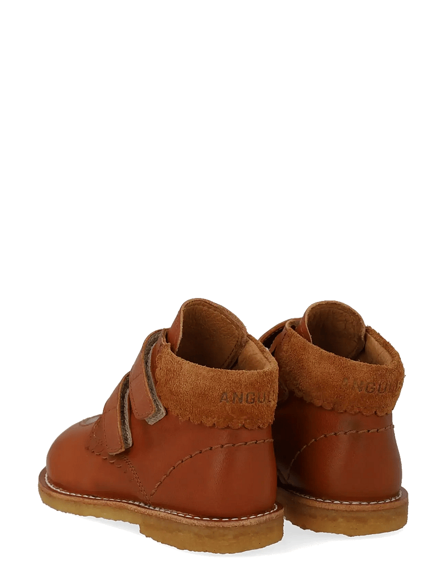ANGULUS - Booties - flat - with velcro - sko - 1545/3905/2219 cognac/faded ro - 2