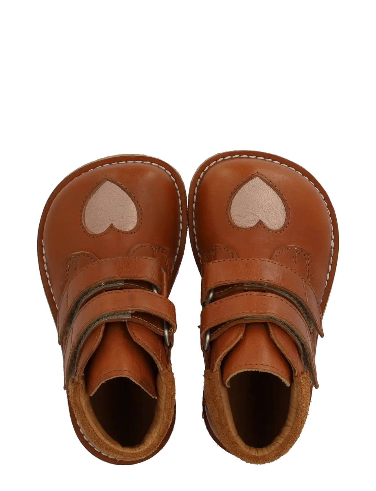 ANGULUS - Booties - flat - with velcro - sko - 1545/3905/2219 cognac/faded ro - 3