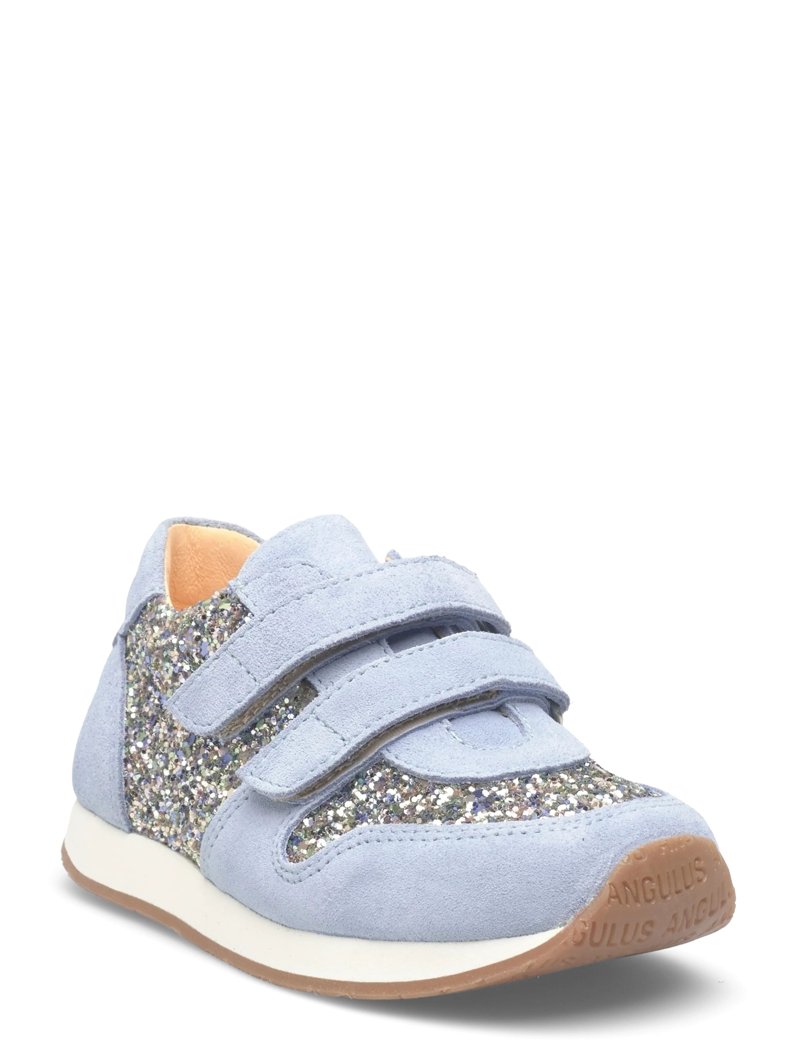 ANGULUS Shoes - flat - with velcro - Kingad - 3619/4610 SPRING MULTI GLITTER / blue