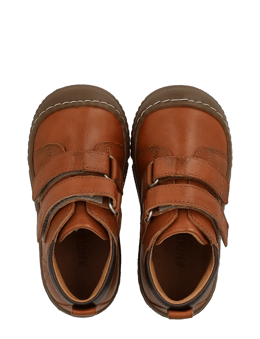 ANGULUS - Shoes - flat - with lace - bērnu zābaciņi - 1545/3200 cognac/dark brown - 3