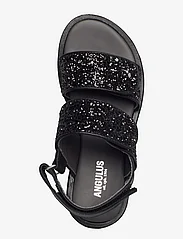 ANGULUS - Sandals - flat - open toe - op - letnie okazje - 1604/2486 black/black glitter - 3