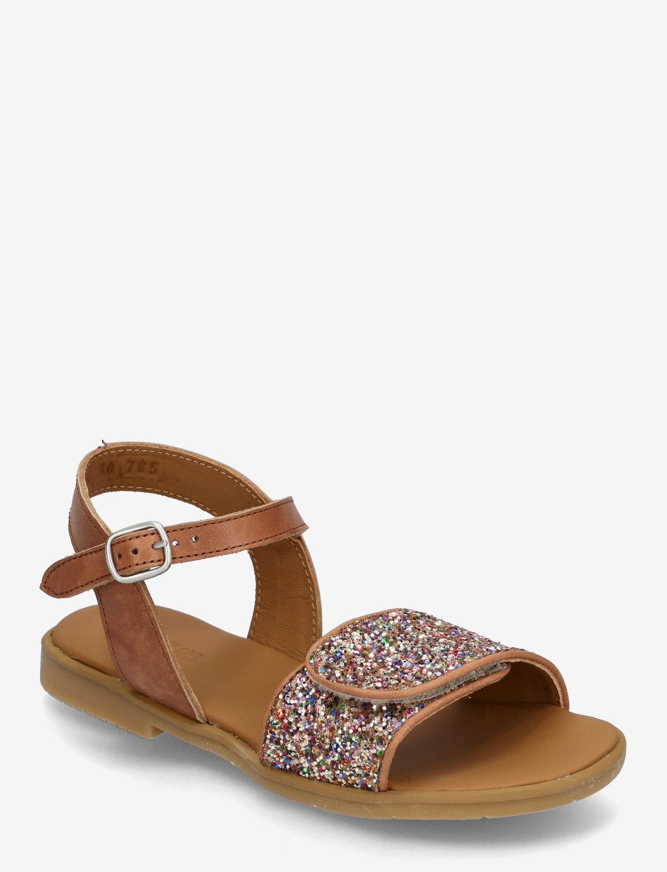 ANGULUS - Sandals - flat  - open toe - op - sko - 1789/2488 tan/multi glitter - 0