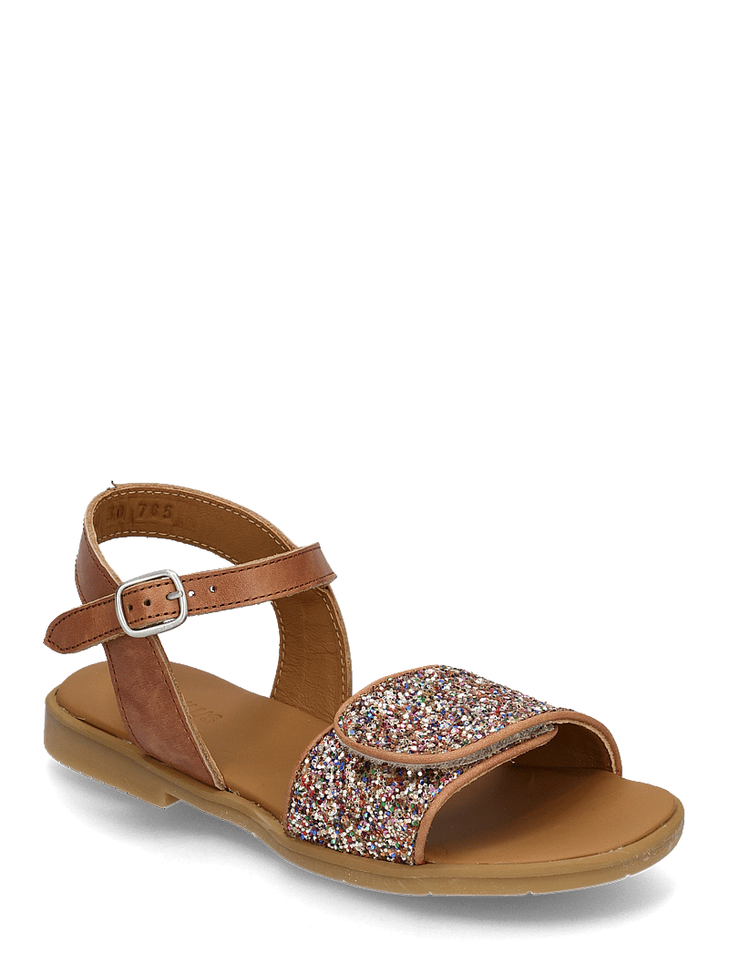 ANGULUS - Sandals - flat - open toe - op - sko - 1789/2488 tan/multi glitter - 0