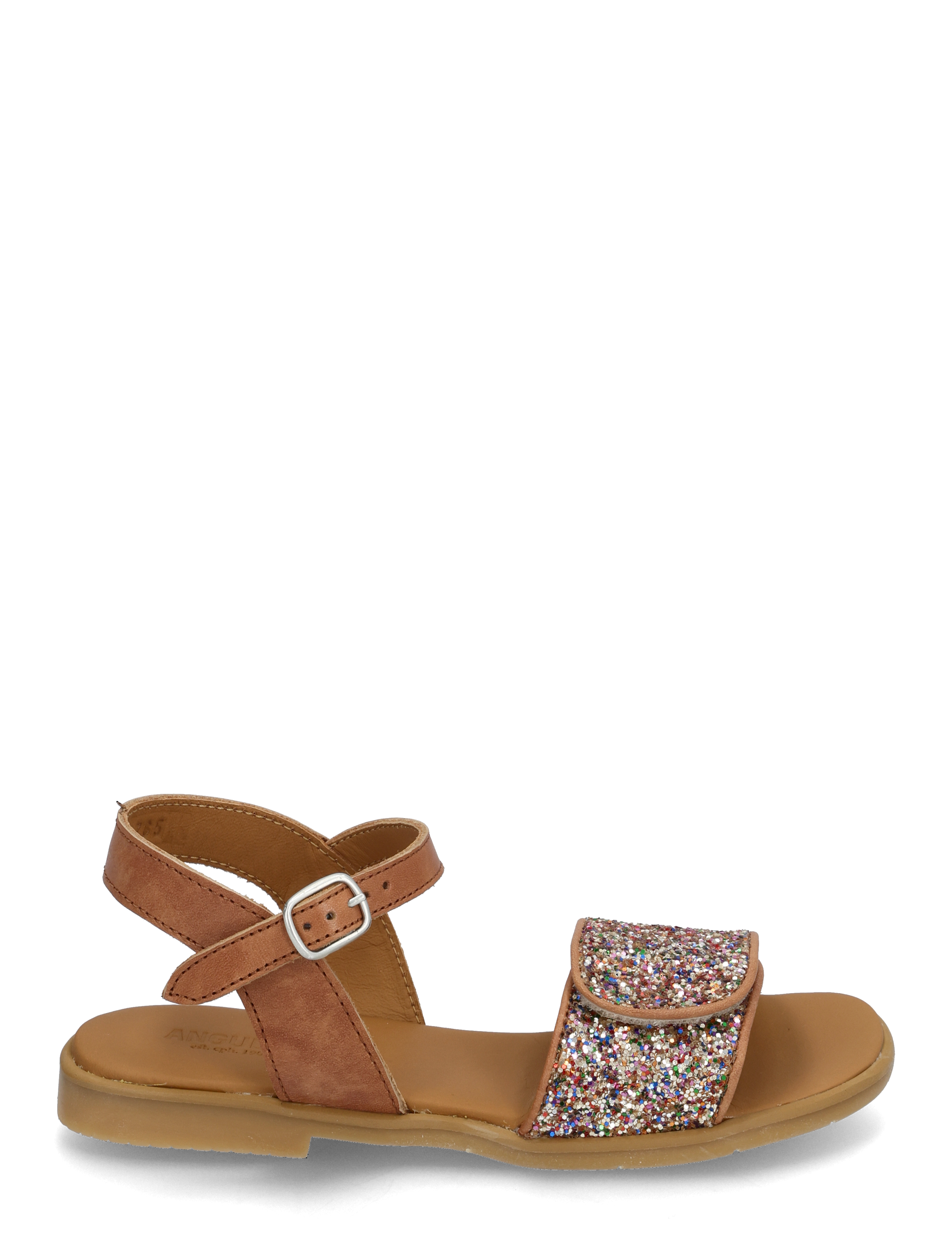 ANGULUS - Sandals - flat  - open toe - op - 1789/2488 tan/multi glitter - 1