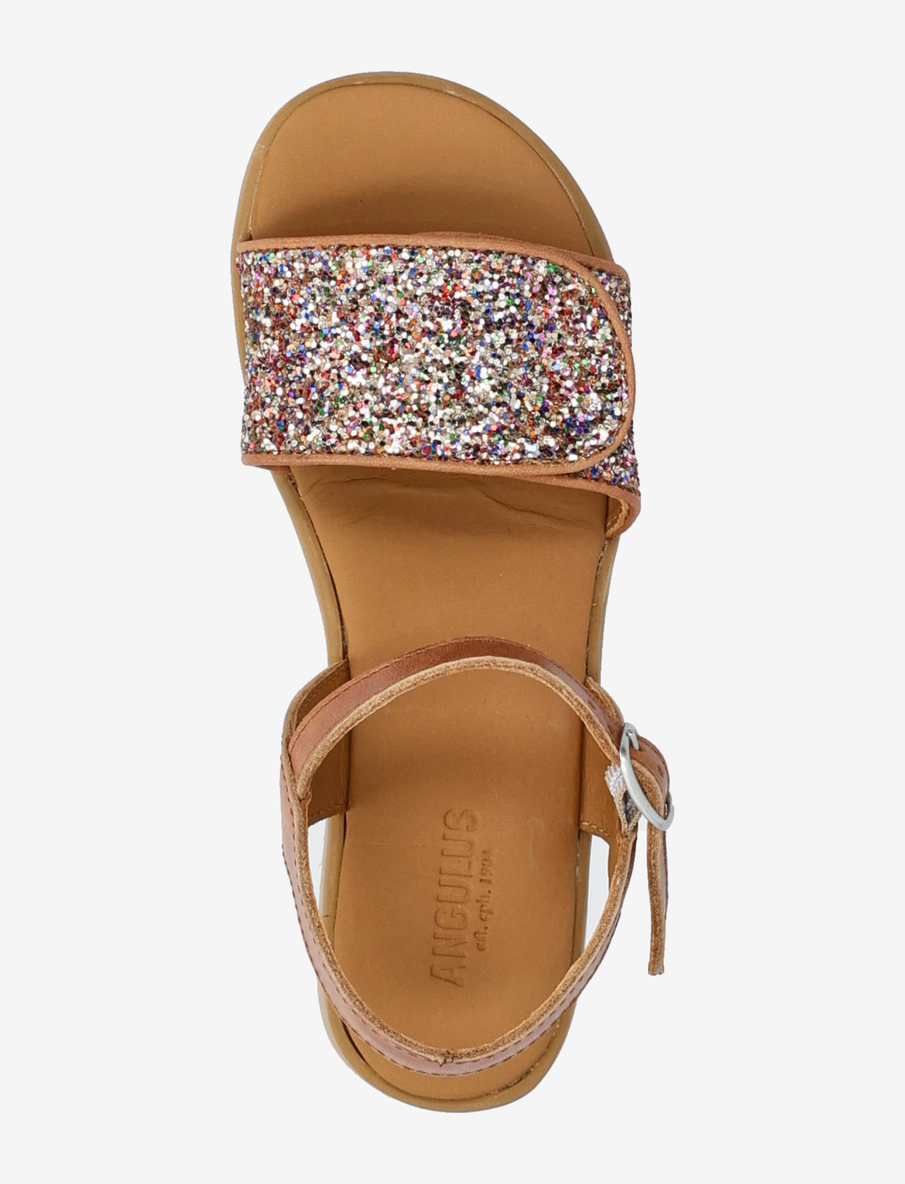 ANGULUS - Sandals - flat  - open toe - op - sko - 1789/2488 tan/multi glitter - 3