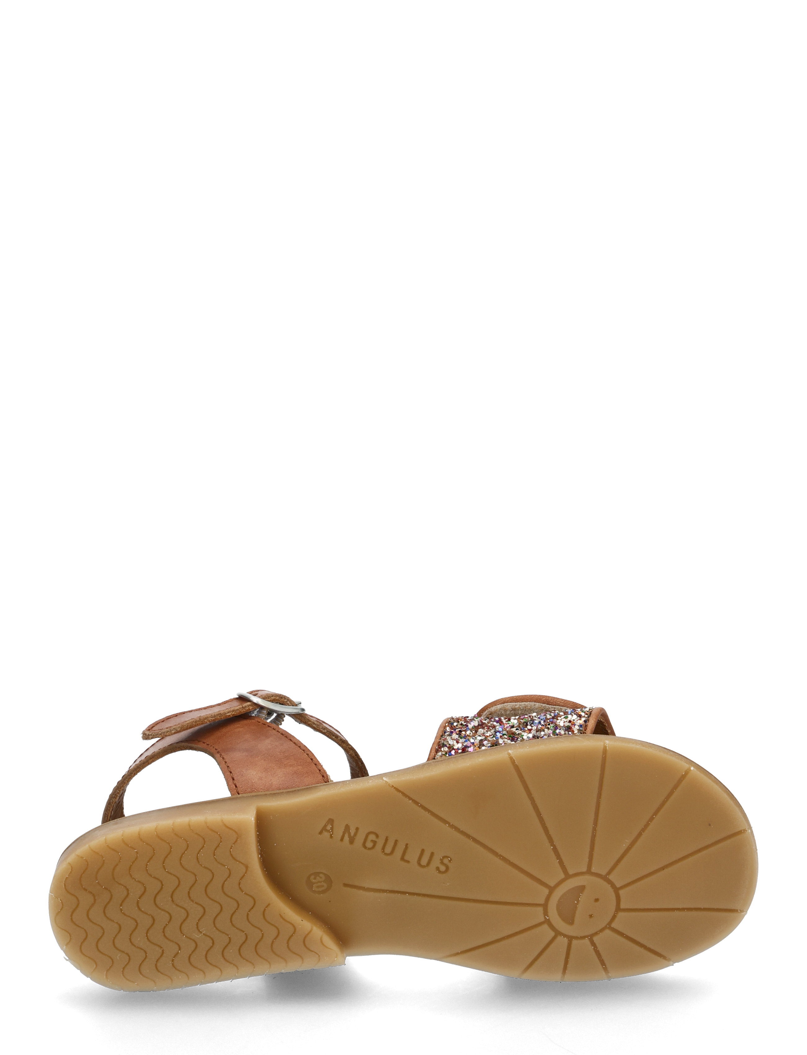 ANGULUS - Sandals - flat  - open toe - op - 1789/2488 tan/multi glitter - 4