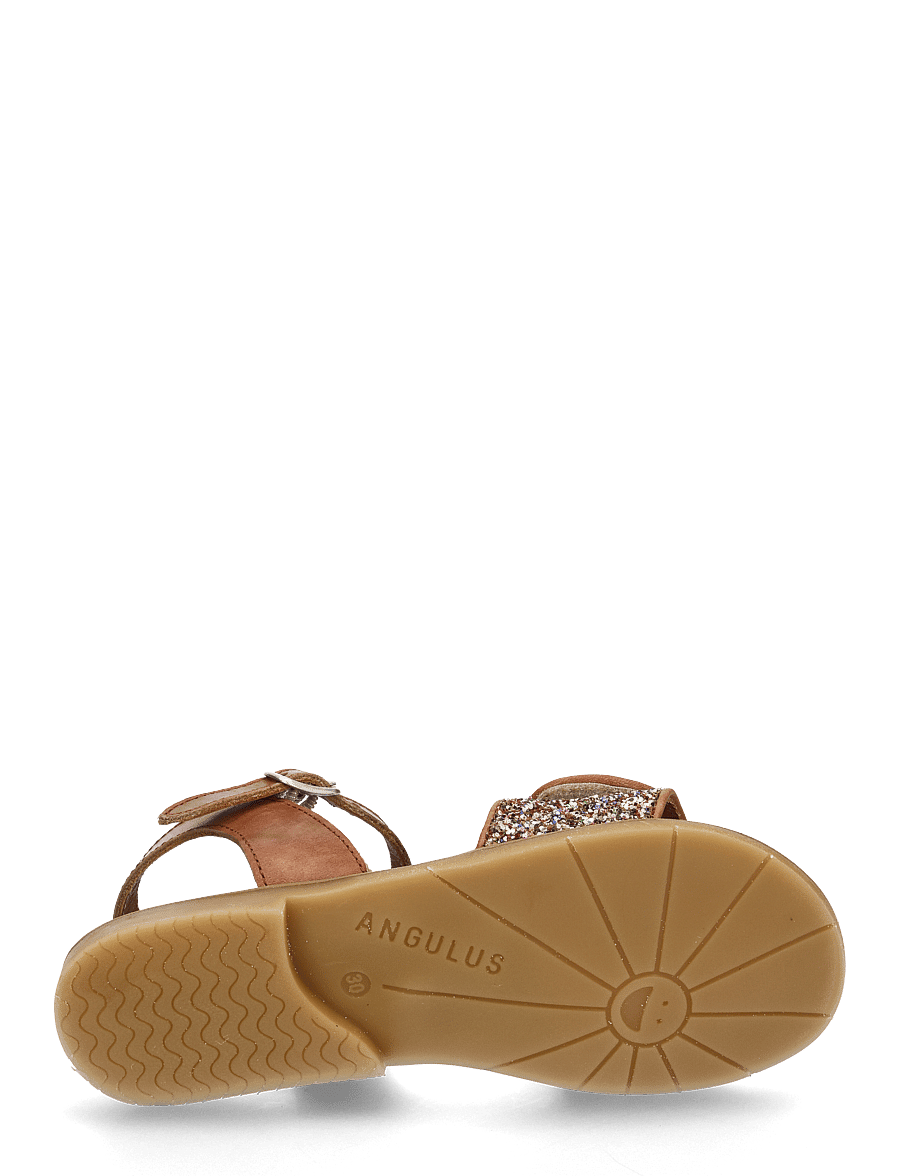 ANGULUS - Sandals - flat - open toe - op - sandalen - 1789/2488 tan/multi glitter - 4