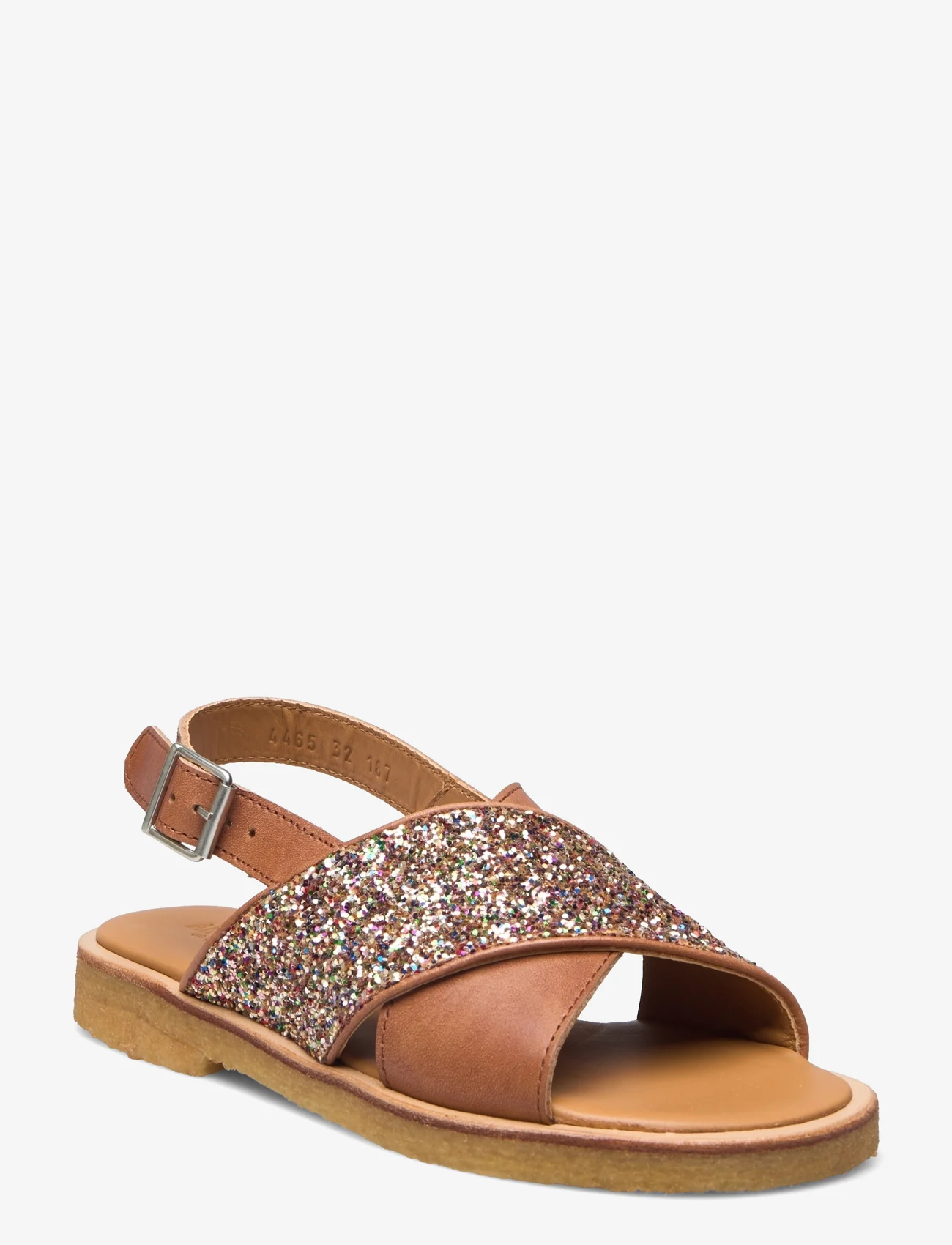 ANGULUS - Sandals - flat - open toe - op - sandaler - 1789/2488 tan/multi glitter - 0