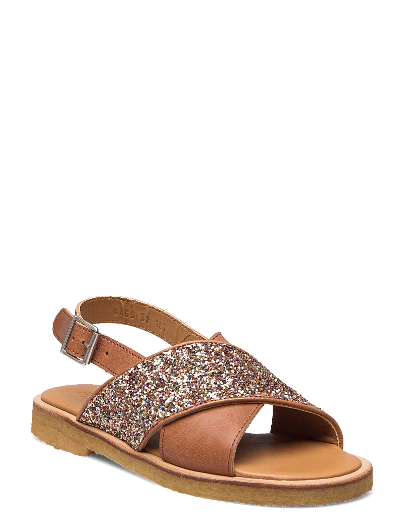 ANGULUS - Sandals - flat - open toe - op - sko - 1789/2488 tan/multi glitter - 0