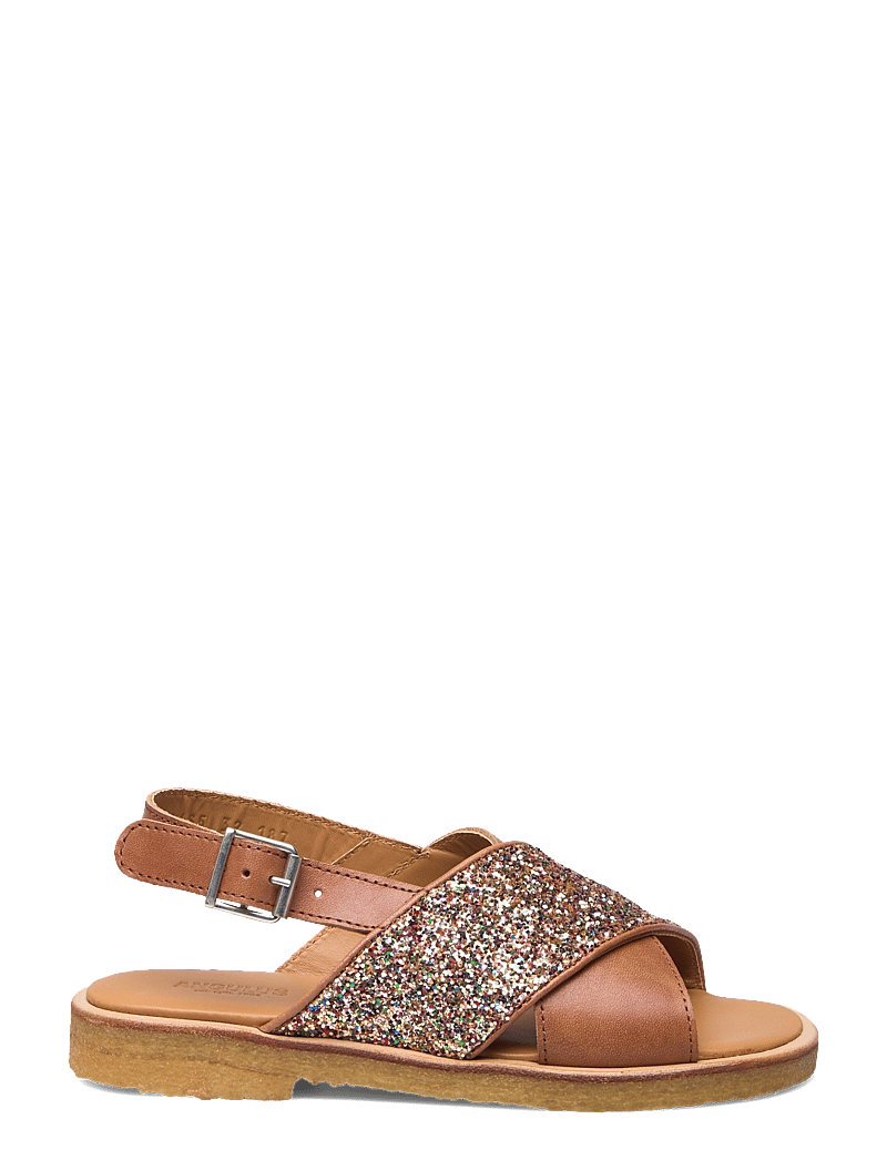 ANGULUS - Sandals - flat - open toe - op - sko - 1789/2488 tan/multi glitter - 1