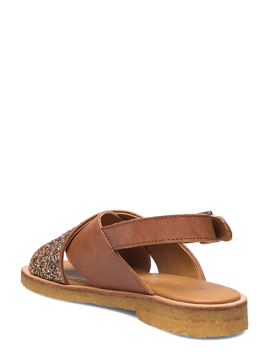 ANGULUS - Sandals - flat - open toe - op - 1789/2488 tan/multi glitter - 2
