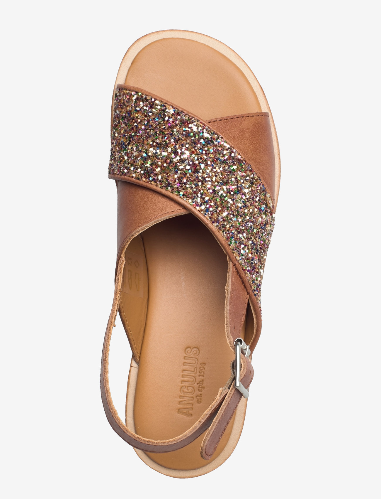 ANGULUS - Sandals - flat - open toe - op - geburtstagsgeschenke - 1789/2488 tan/multi glitter - 3
