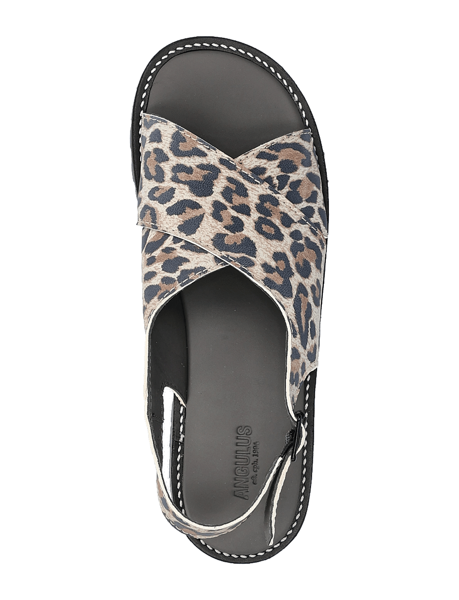ANGULUS - Sandals - flat - open toe - op - kingad - 3609 leopard suede - 3