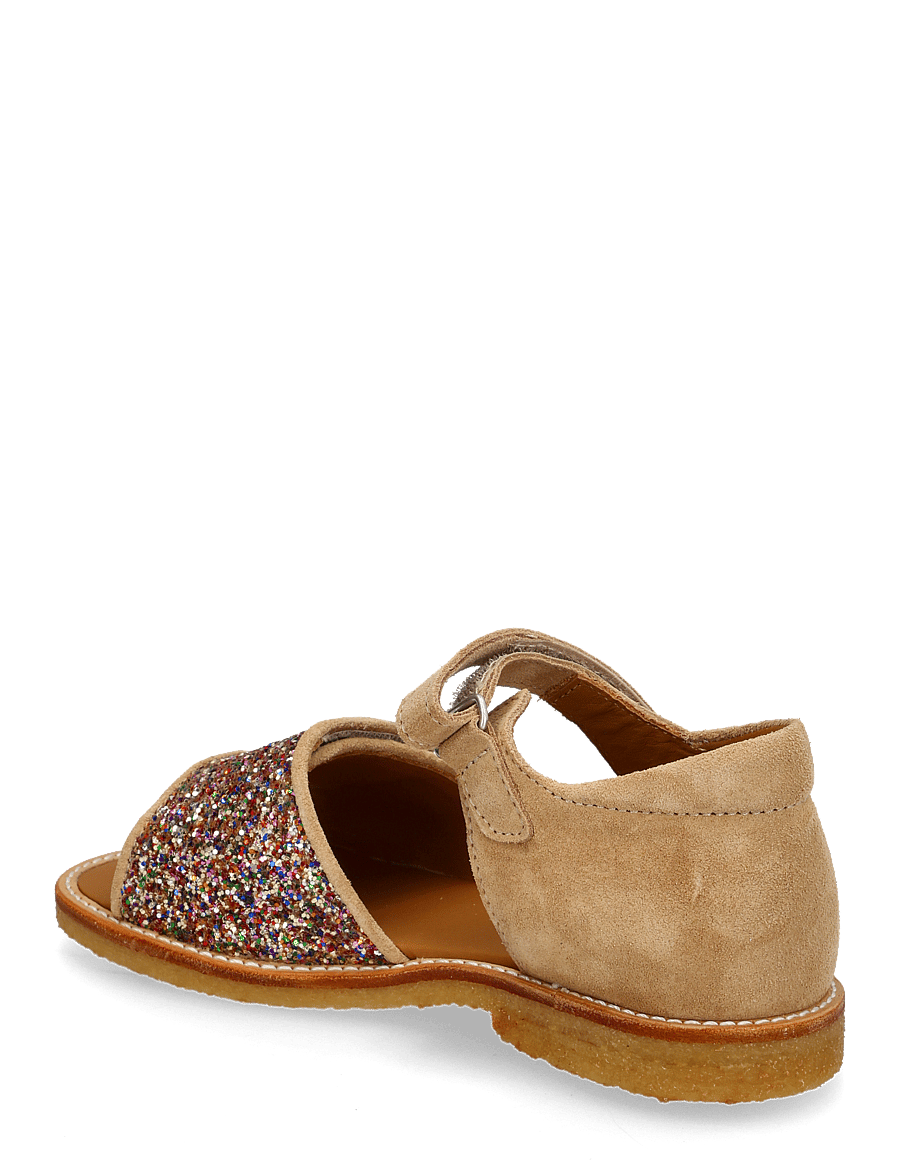 ANGULUS - Sandals - flat - open toe - clo - skor - 2488/1149 multi glitter/sand - 2