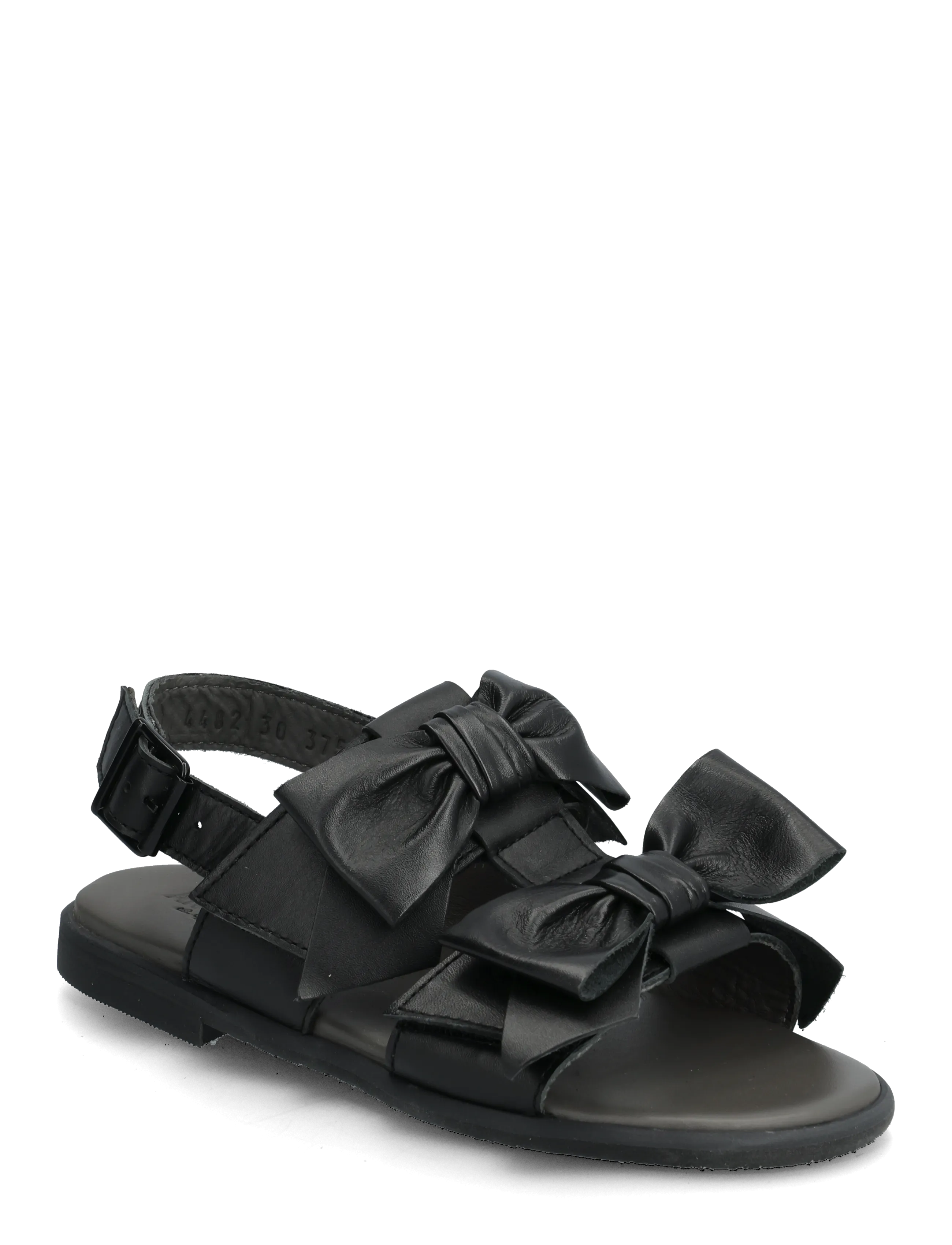 ANGULUS Sandals Flat Open Toe Op, Børn, Flade Åbne Tå Sløjfe Sandaler, Sort, Str: 30