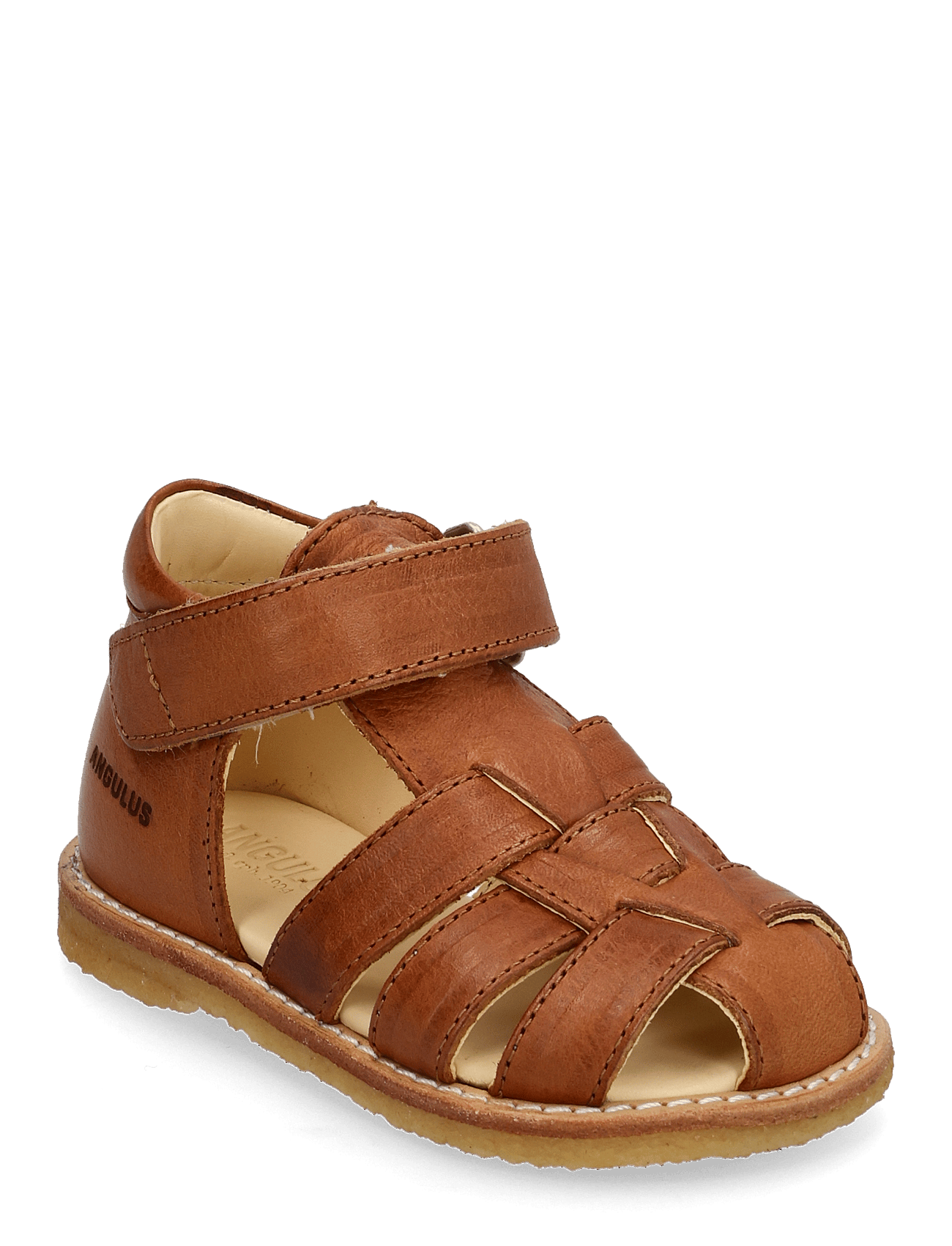 Begyndersandal M. Velcro Cognac str. 25