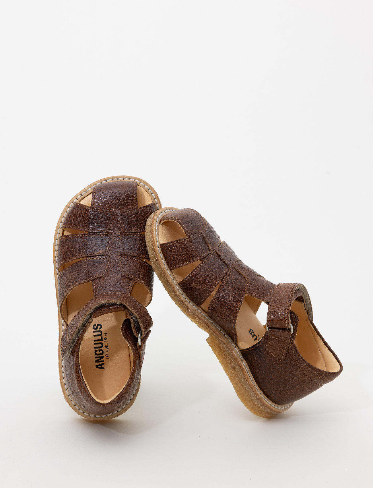 ANGULUS - Sandals - flat - closed toe - - sandały - 2509 cognac - 0