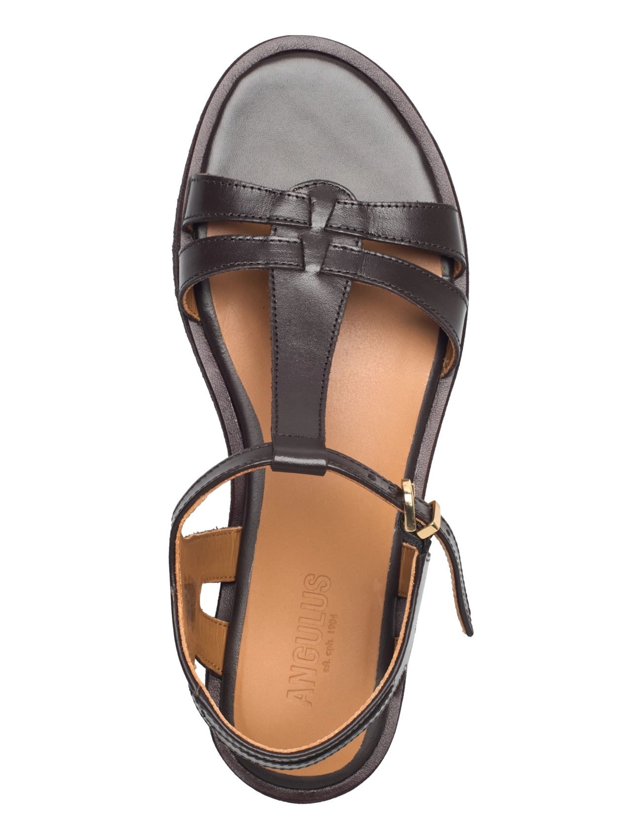ANGULUS - Sandals - flat - kontsata sandaalid - 3639 dark brown - 3