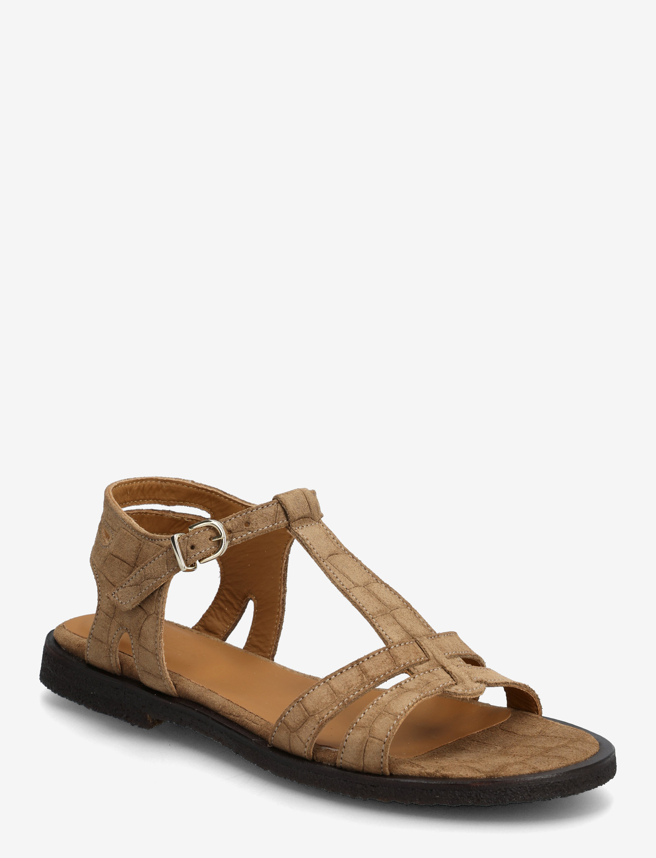 ANGULUS - Sandals - flat - gladiatorsandaler - 4639 dessert croco - 0